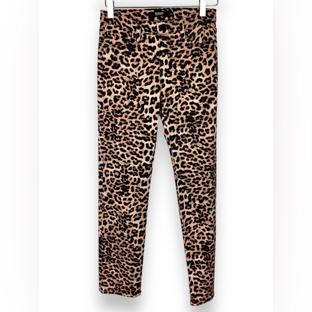 Hudson Nico Cigarette Skinny Leopard Print Pants Jeans